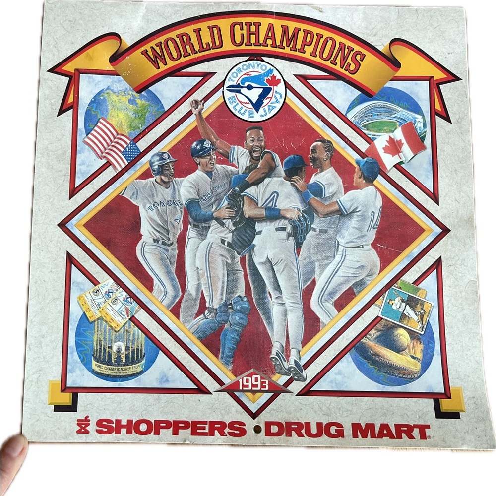 🎈2/$20 - Toronto Blue Jays 1993 World Champions Shoppers Drug Mart Calendar